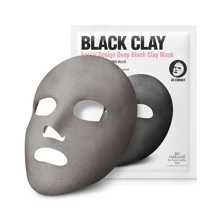 so natural Facial Design Deep Black Clay Mask